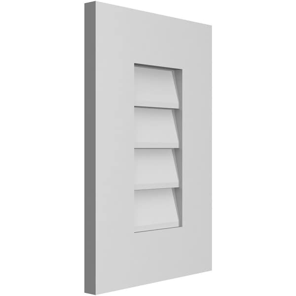 Vertical Surface Mount PVC Gable Vent: Non-Functional, W/ 3-1/2W X 1P Standard Frame, 12W X 18H